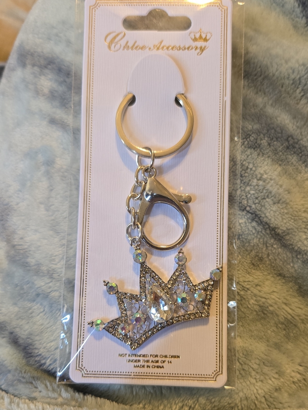 3/$10 Bundle Deals Silver Crystal Crown Keychain